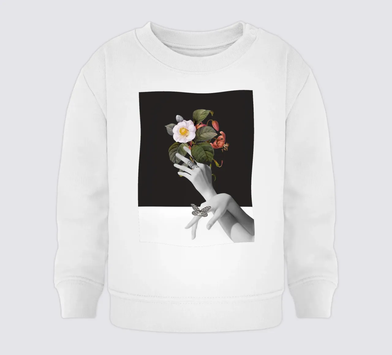 Mani con fiori felpa neonato da dada22