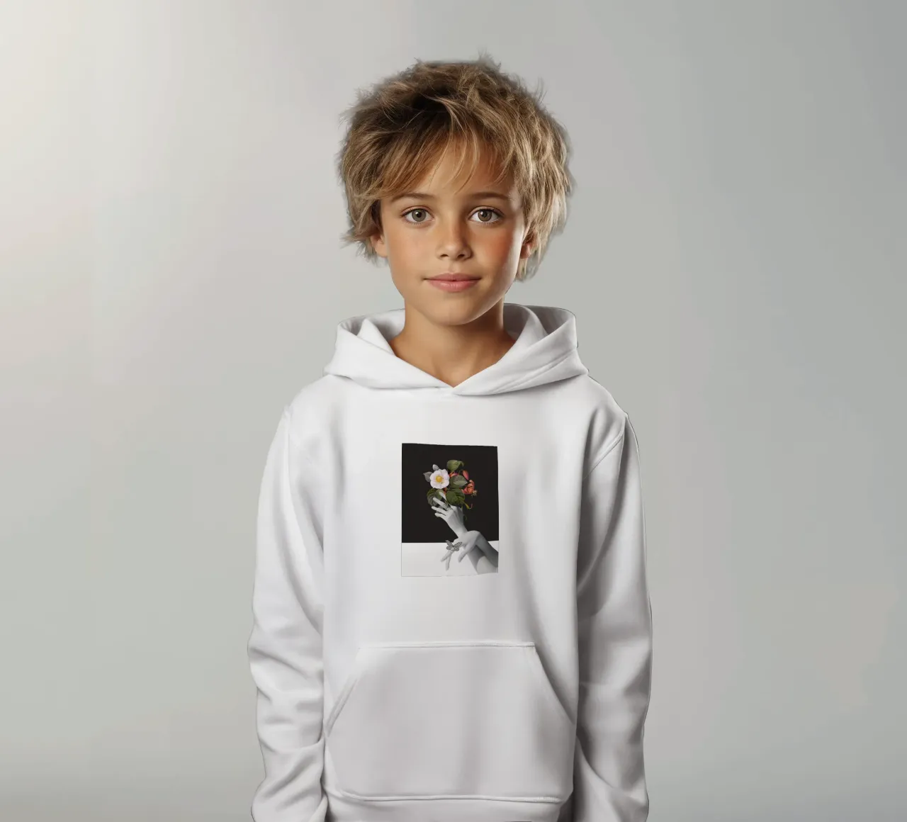 Mani con fiori felpa bambino con cappuccio da dada22
