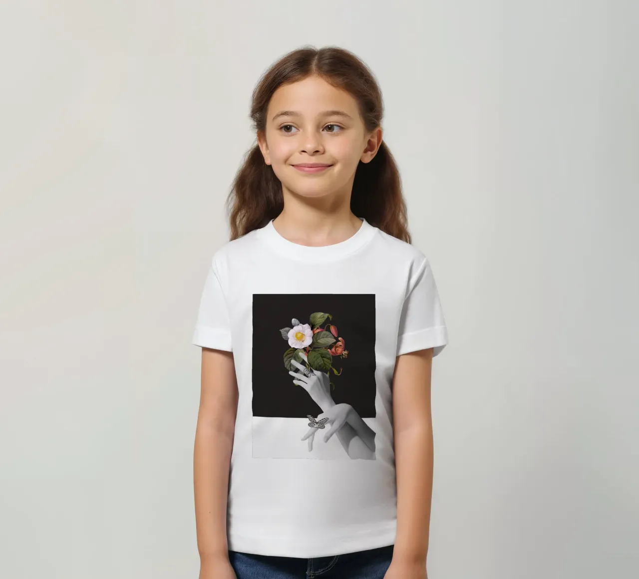 Mani con fiori t-shirt bambini da dada22