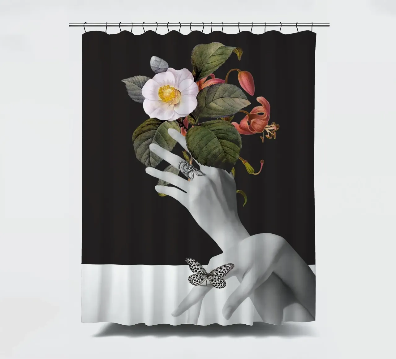 Mani con fiori tenda da doccia da dada22