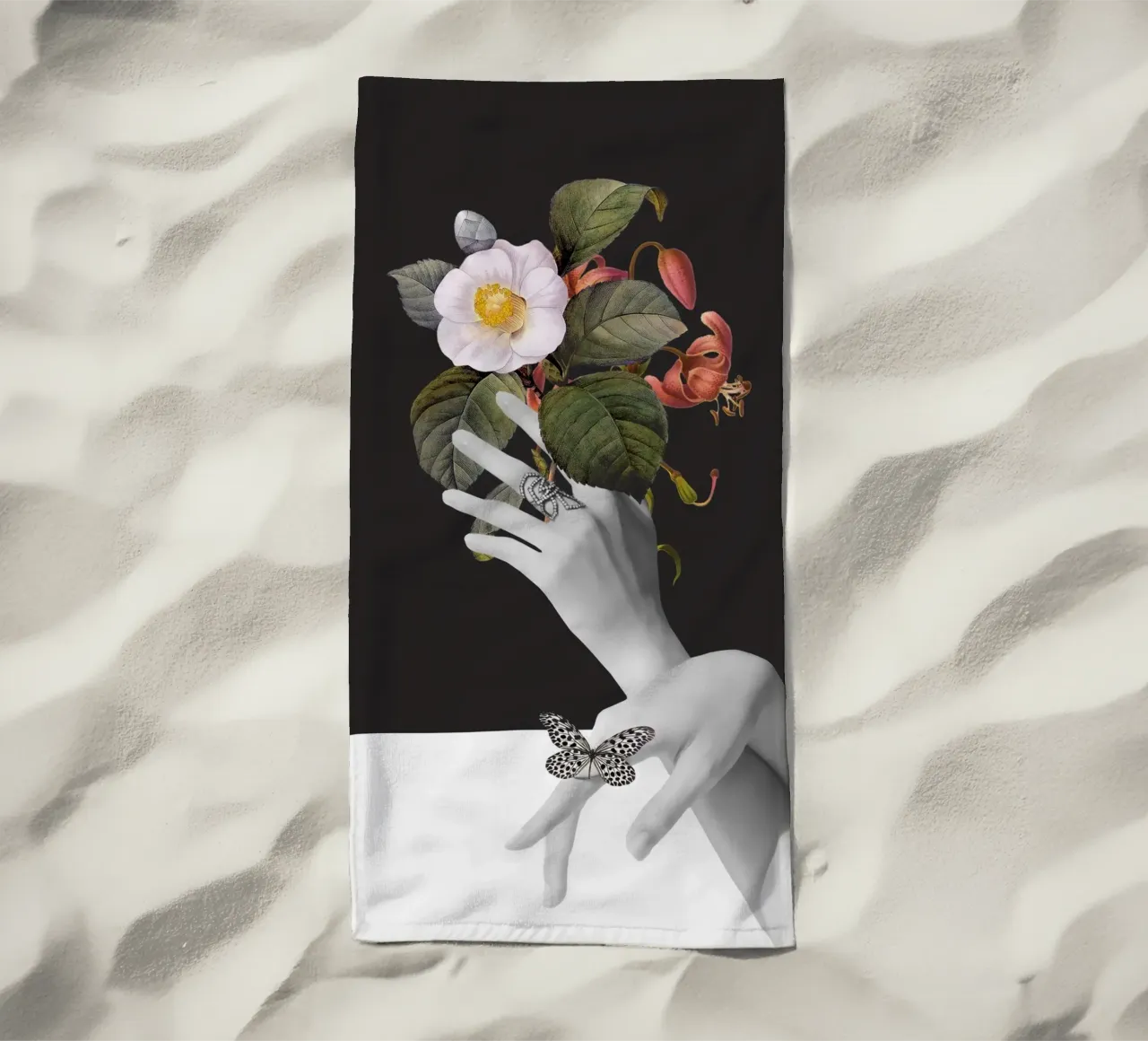 Mani con fiori telo mare da dada22