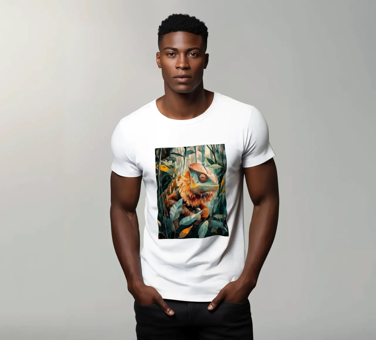 Chameleon Forest Leaves t-shirt da Mateo