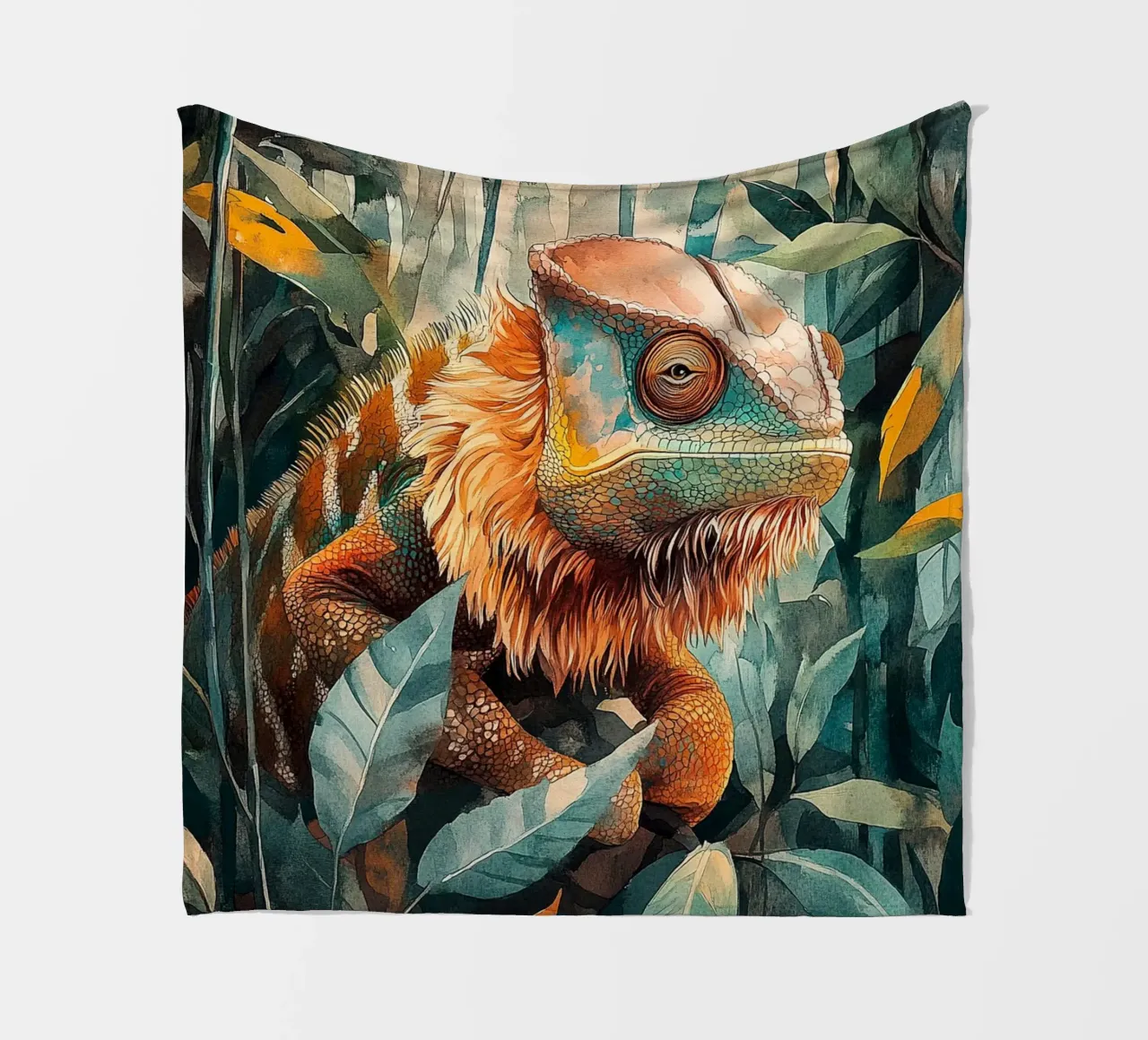 Chameleon Forest Leaves coperta in pile da Mateo