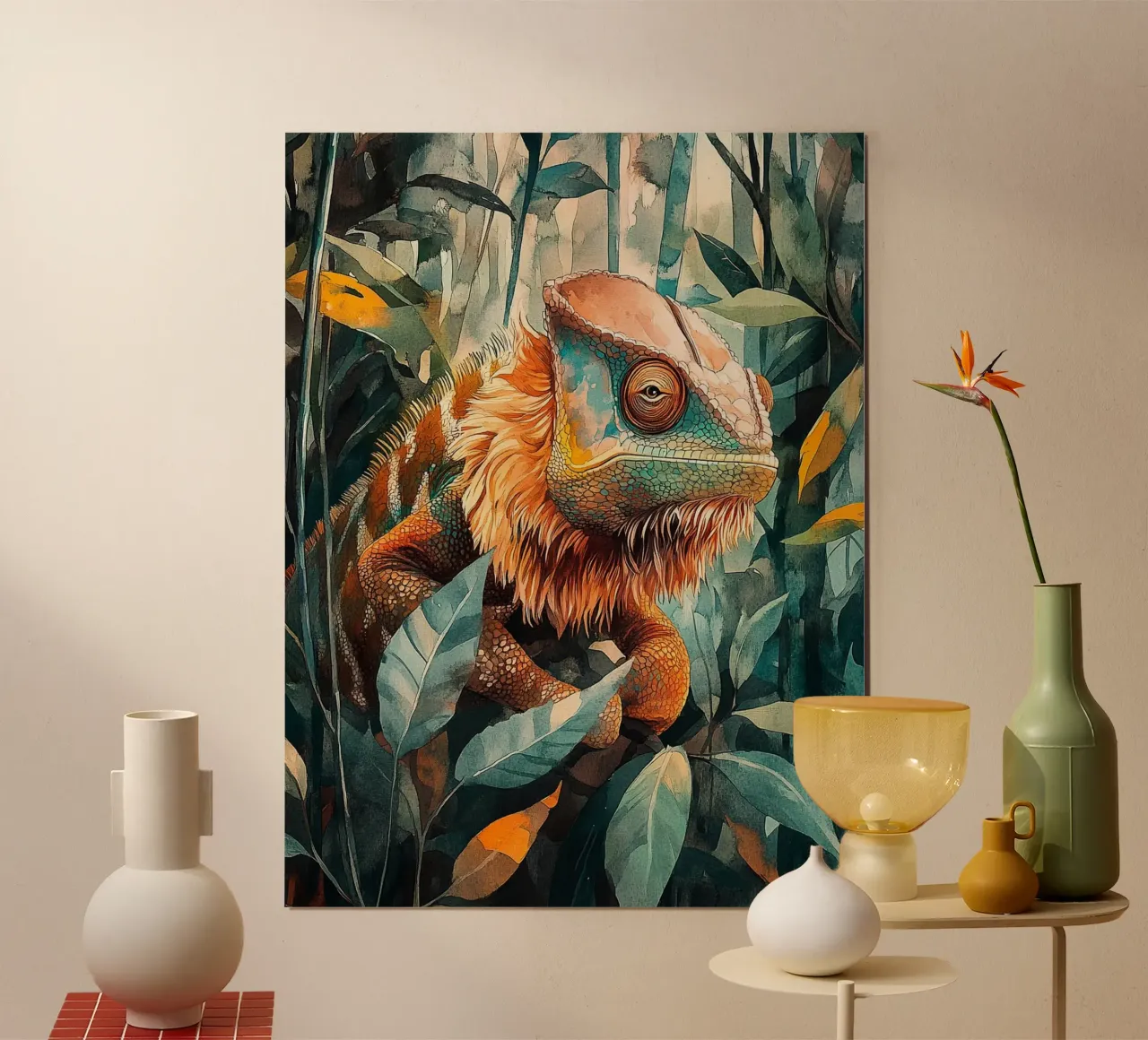 Chameleon Forest Leaves poster da Mateo