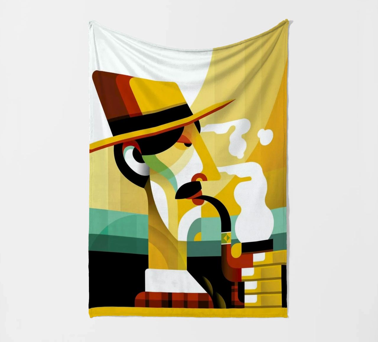 A man with a pipe fleecedeken van Oscar Odd Diodoro