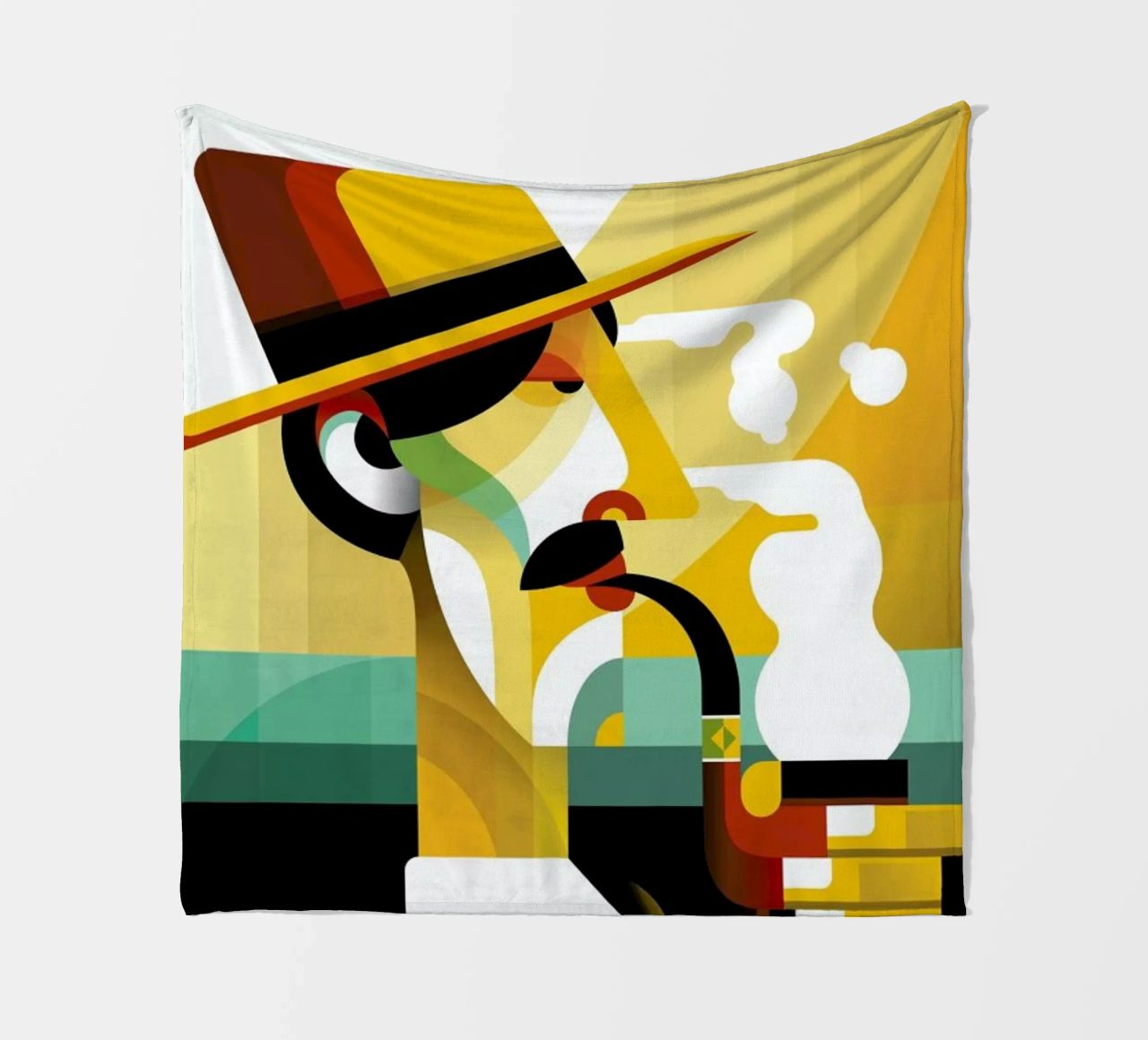 A man with a pipe fleecedeken van Oscar Odd Diodoro