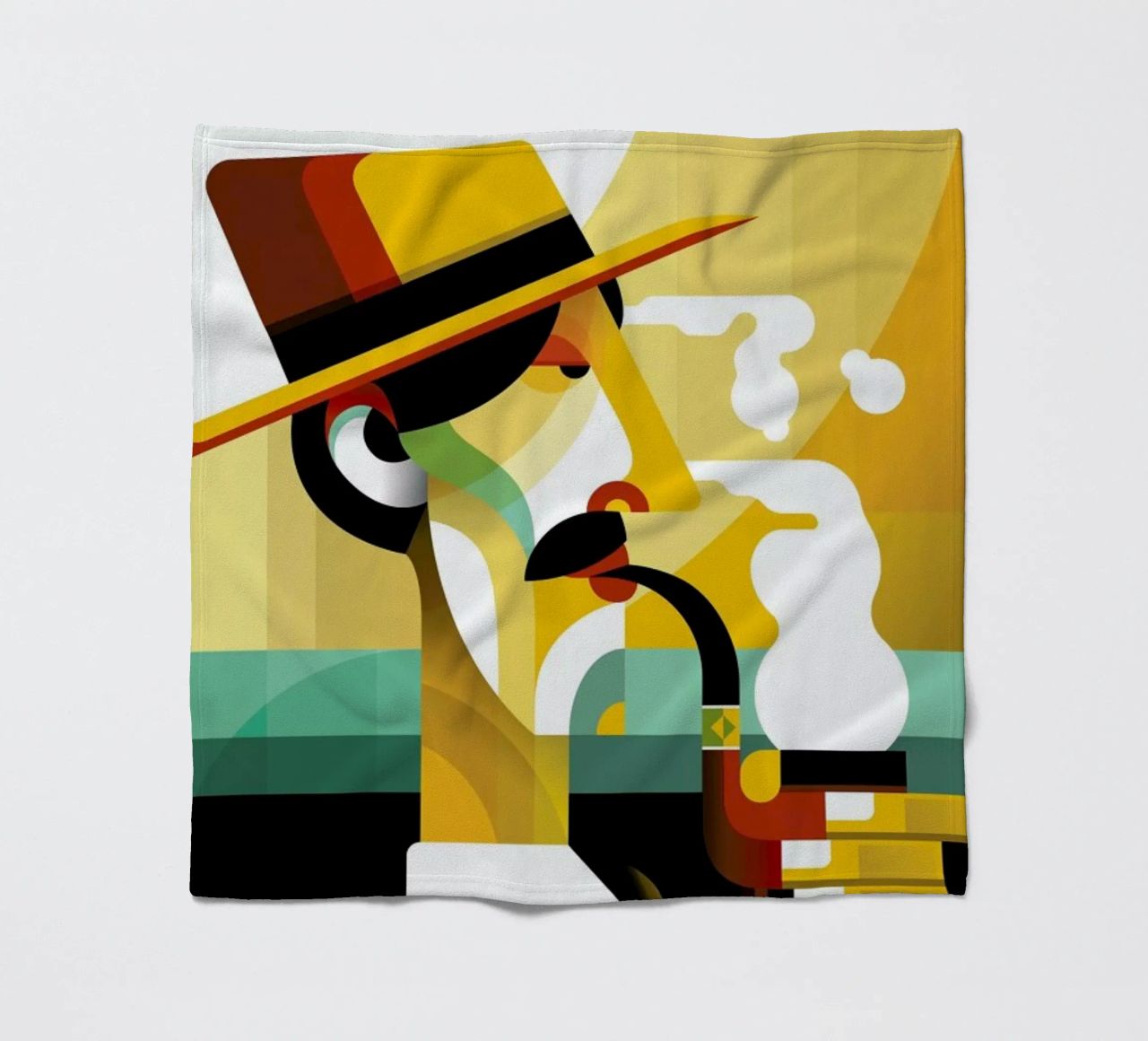 A man with a pipe fleecedeken van Oscar Odd Diodoro