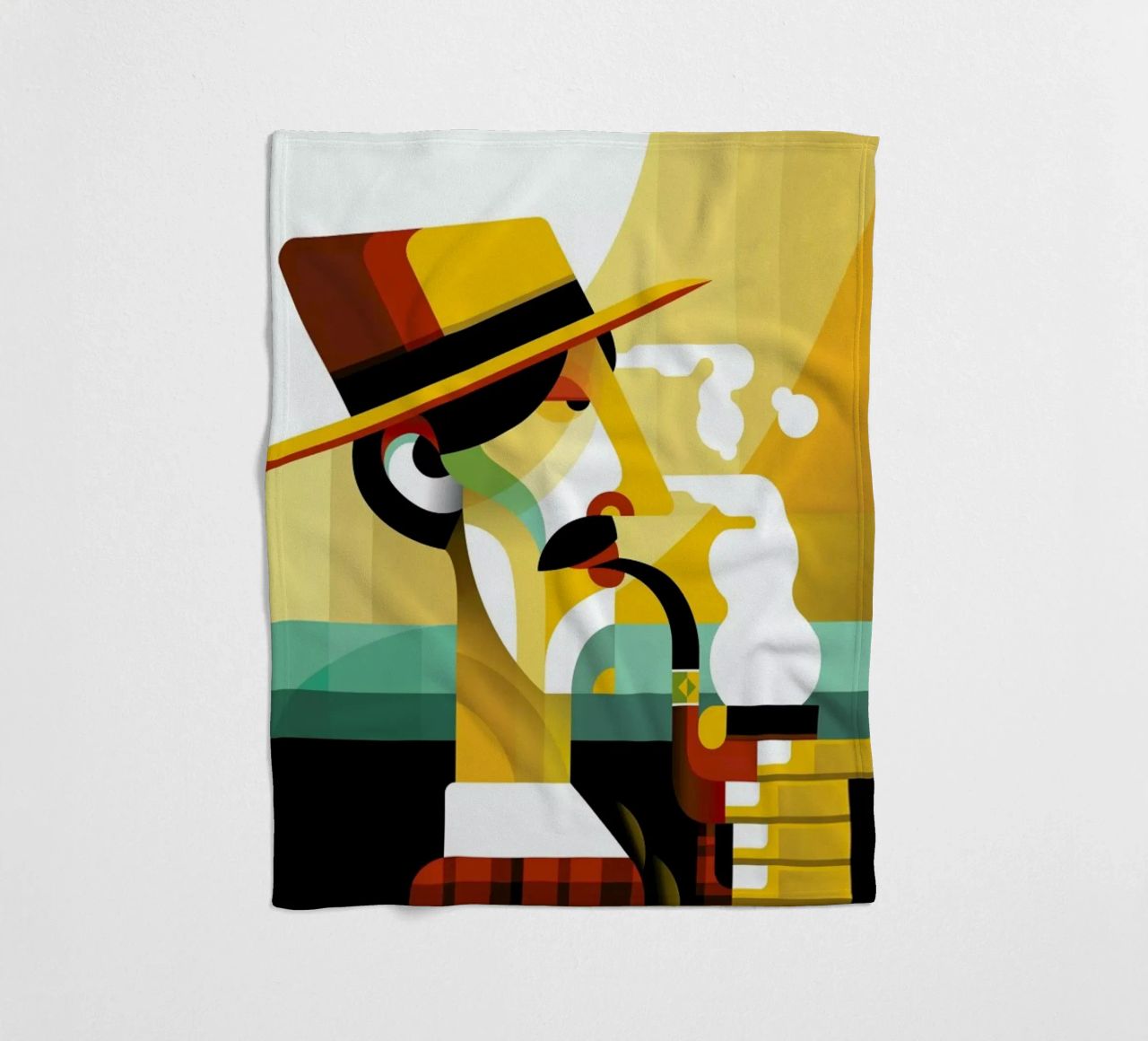 A man with a pipe fleecedeken van Oscar Odd Diodoro