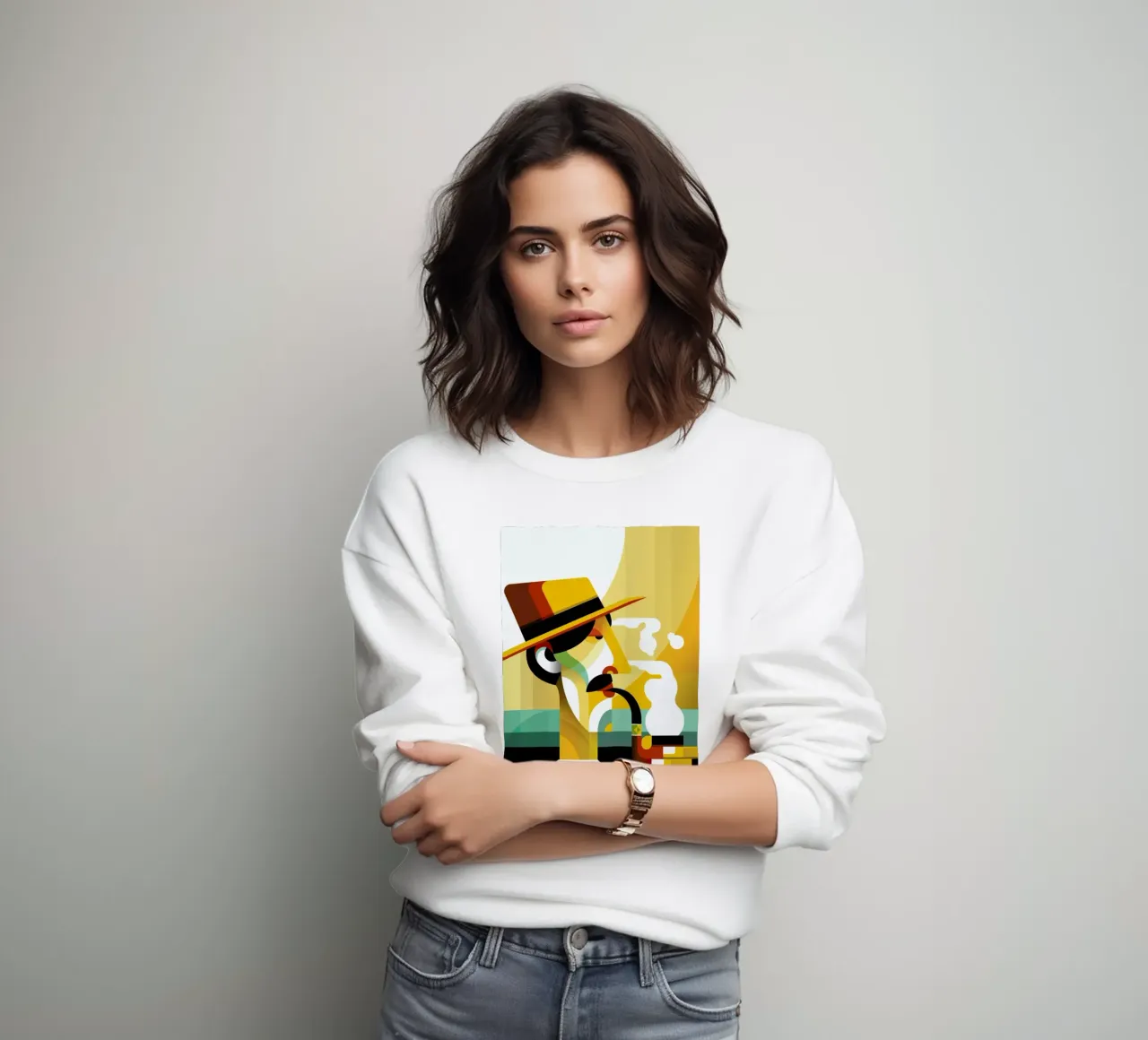 A man with a pipe Sweatshirt von Oscar Odd Diodoro