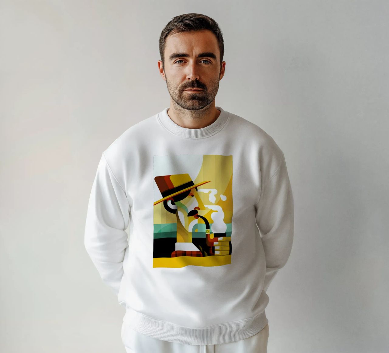 A man with a pipe sweatshirt van Oscar Odd Diodoro