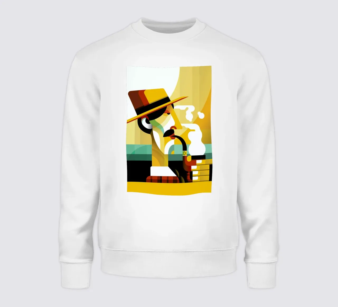 A man with a pipe sweatshirt by Oscar Odd Diodoro