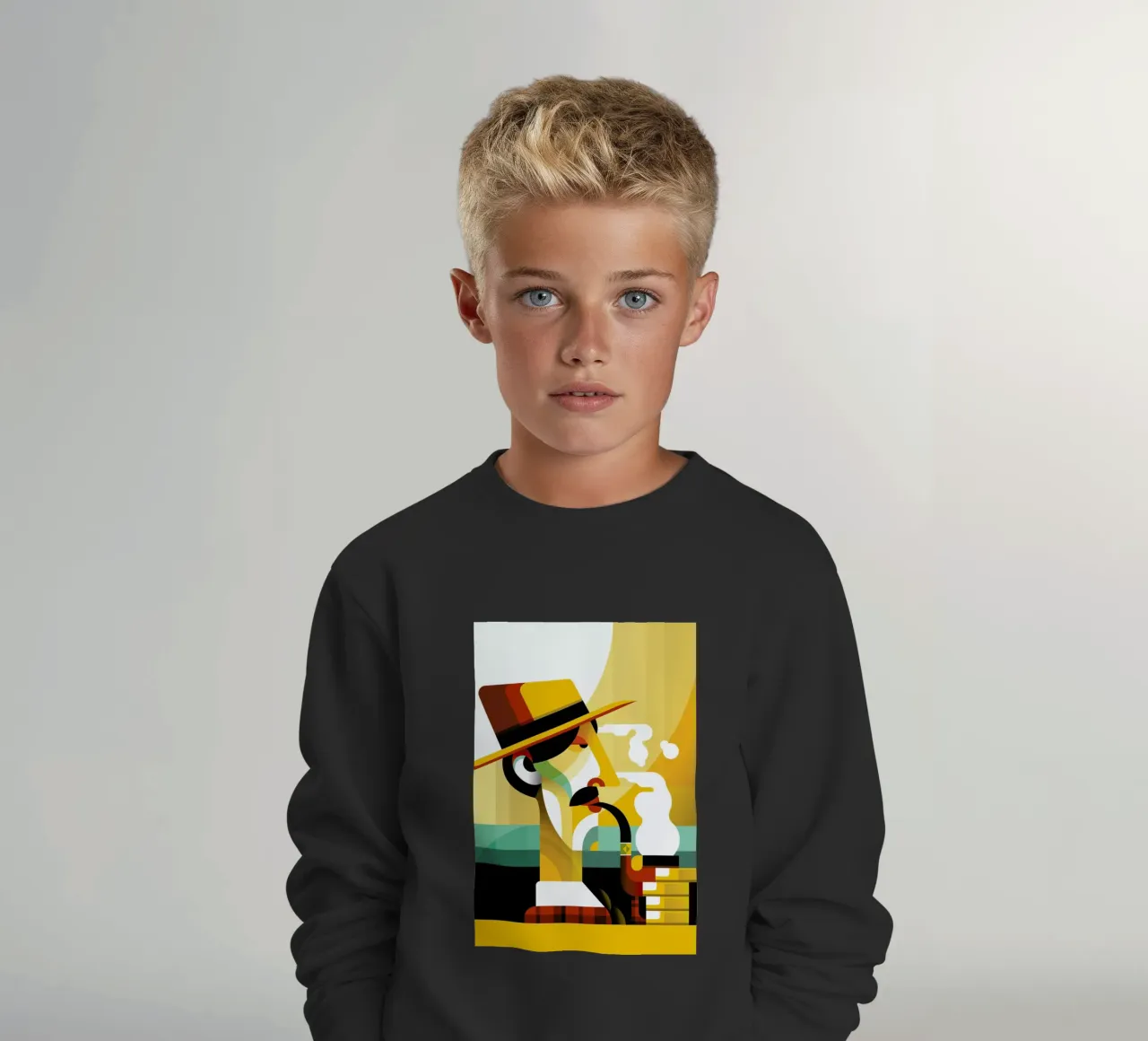 A man with a pipe felpa bambino da Oscar Odd Diodoro