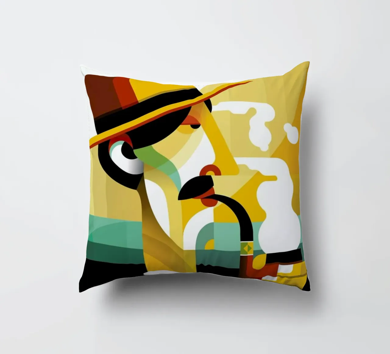 A man with a pipe Kissen von Oscar Odd Diodoro