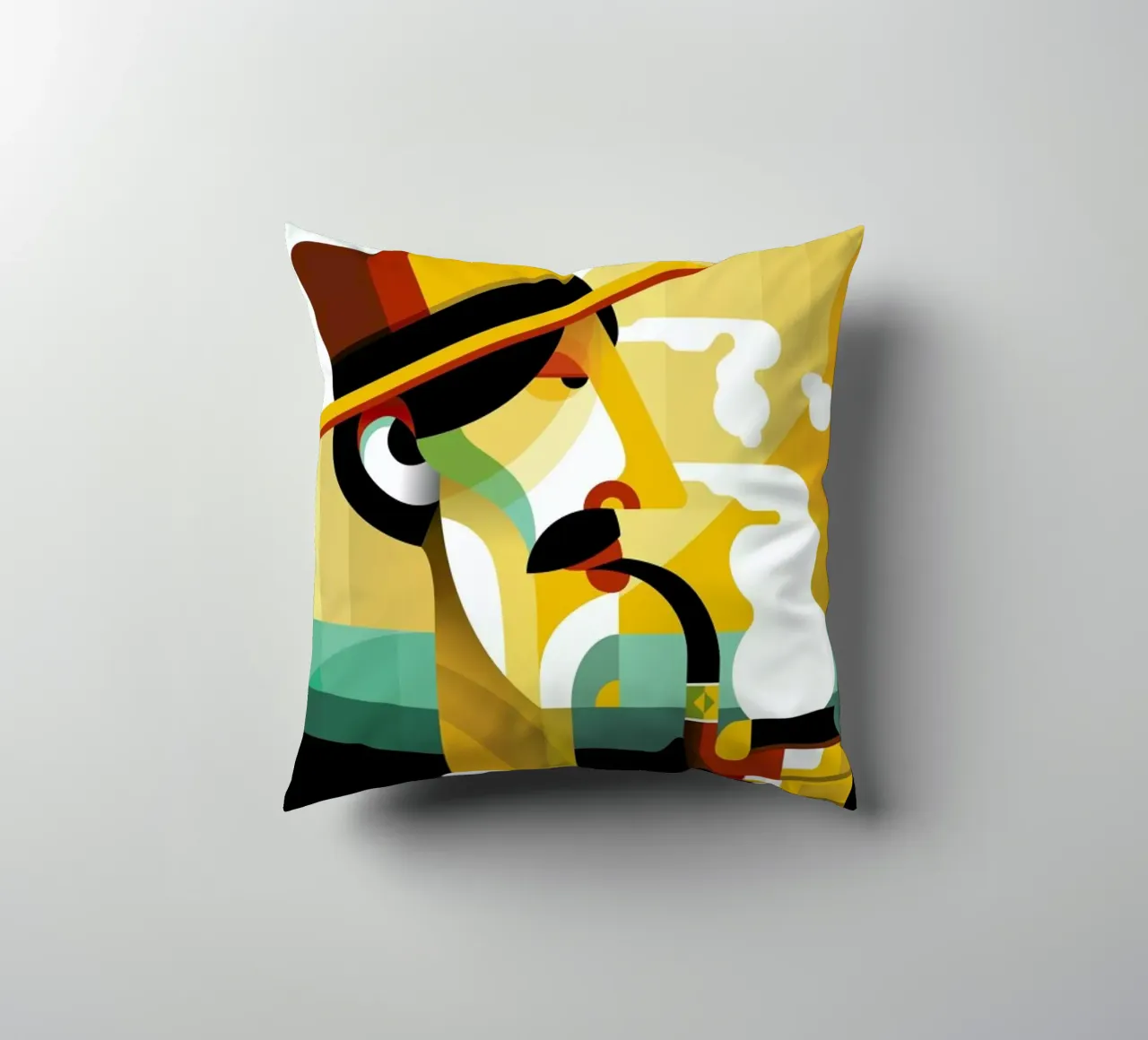 A man with a pipe Kissen von Oscar Odd Diodoro