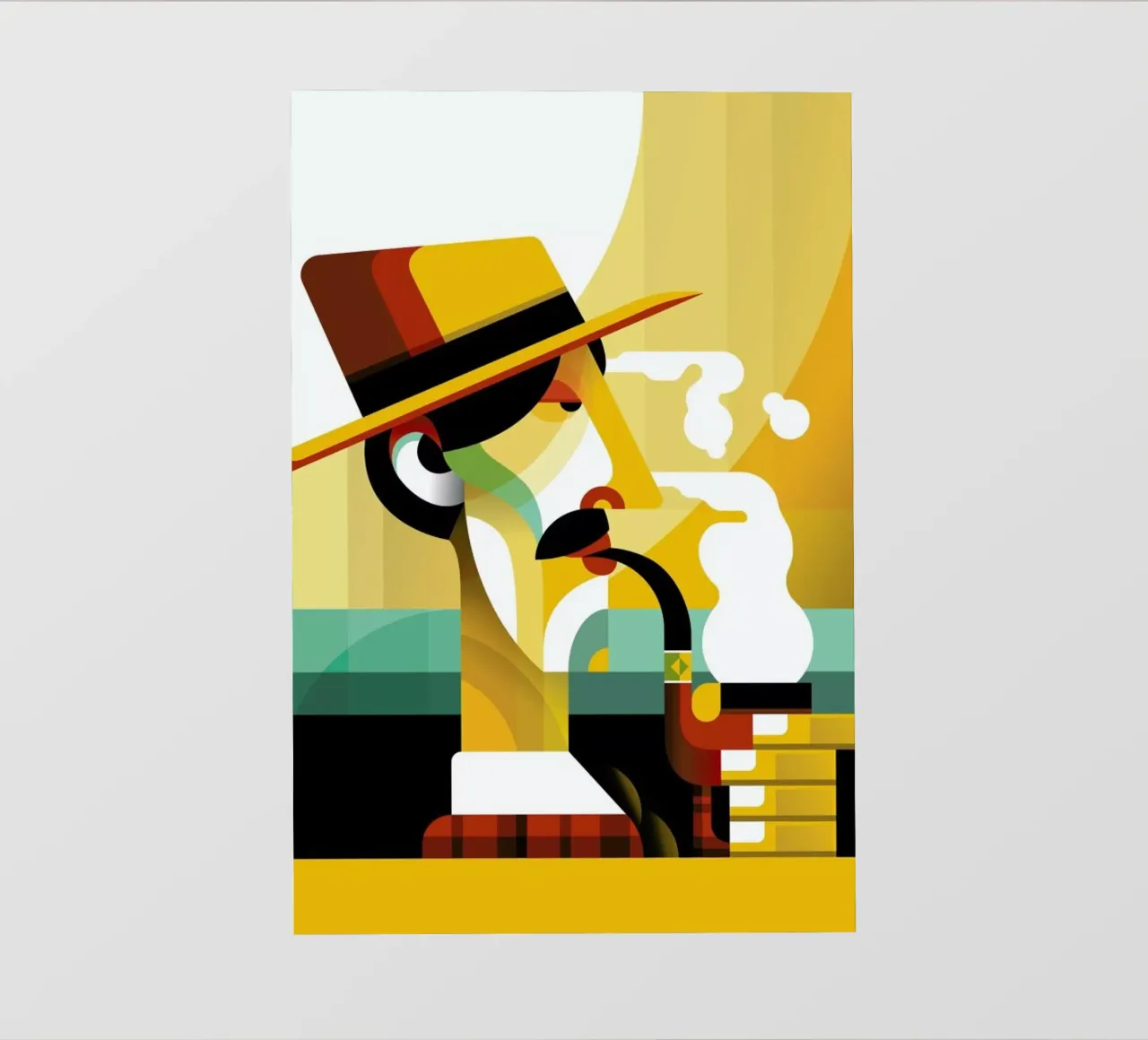 A man with a pipe pellicola backlit da Oscar Odd Diodoro