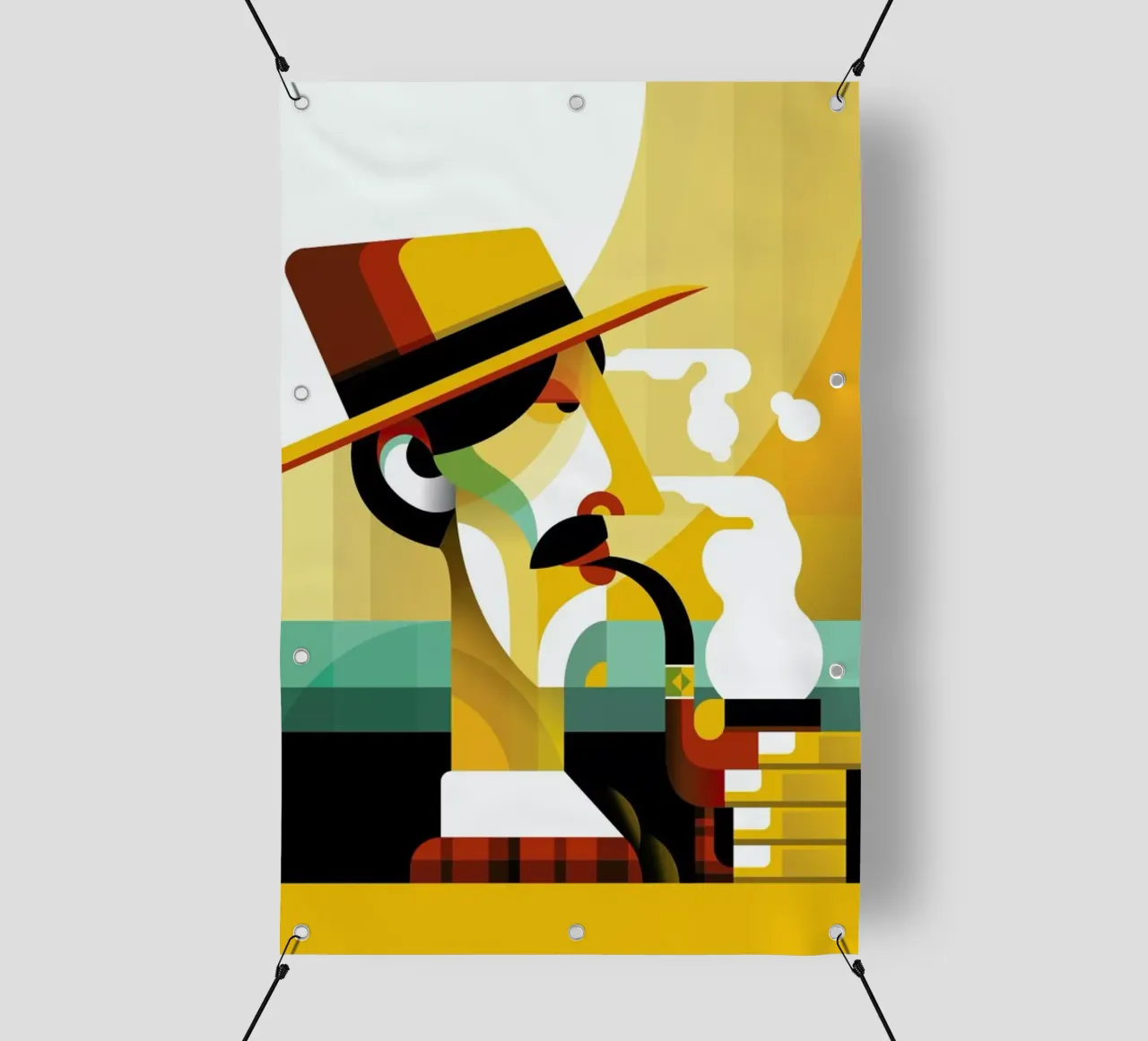 A man with a pipe telo in pvc da Oscar Odd Diodoro