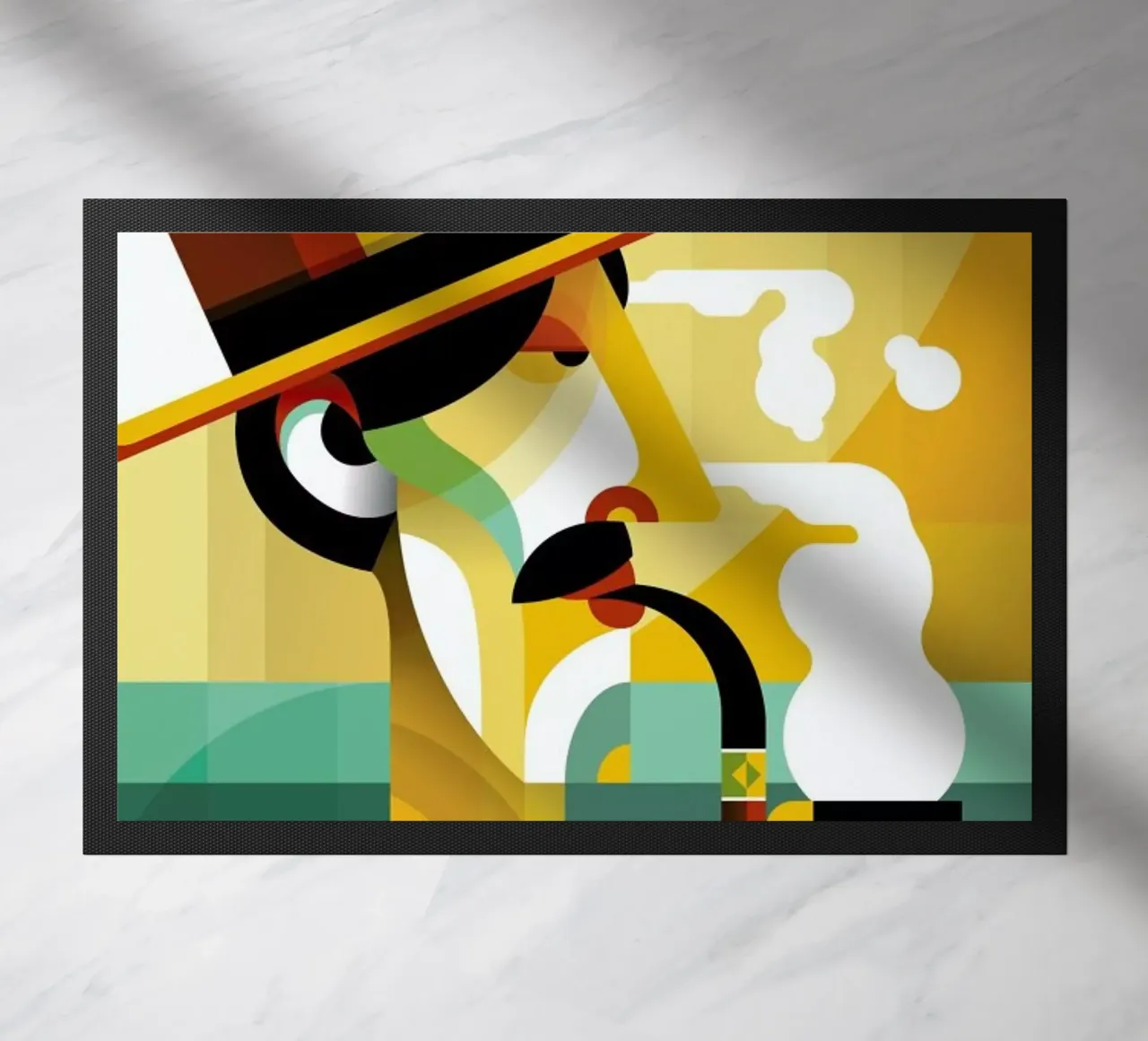 A man with a pipe deurmat van Oscar Odd Diodoro