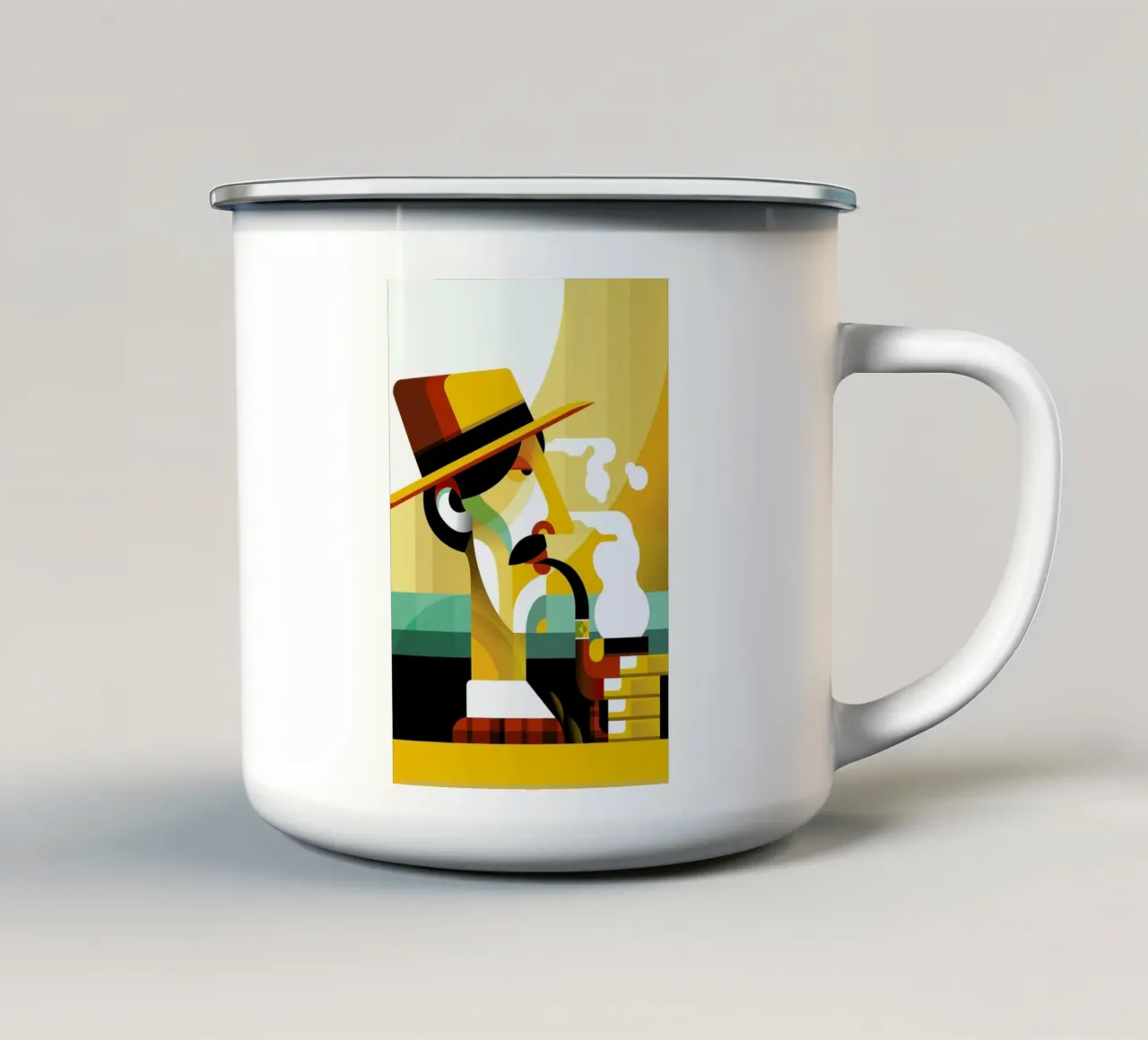 A man with a pipe Emaille Tasse von Oscar Odd Diodoro