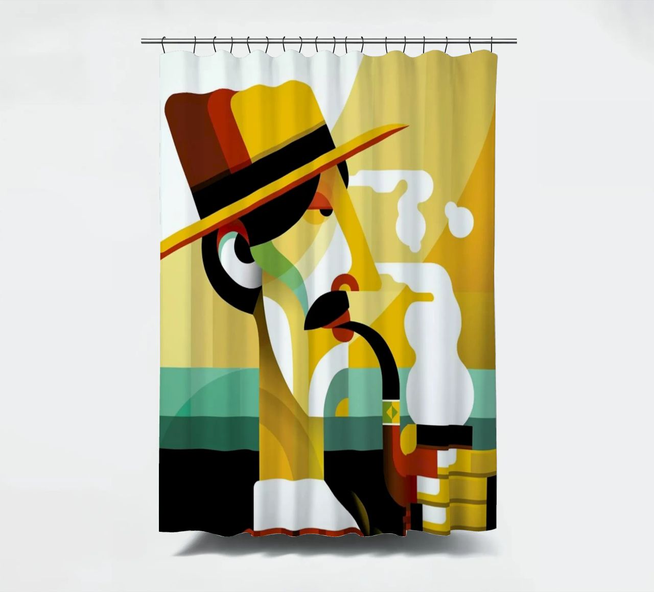A man with a pipe douchegordijn van Oscar Odd Diodoro