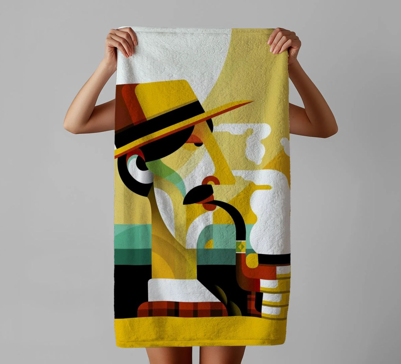 A man with a pipe badhanddoek van Oscar Odd Diodoro