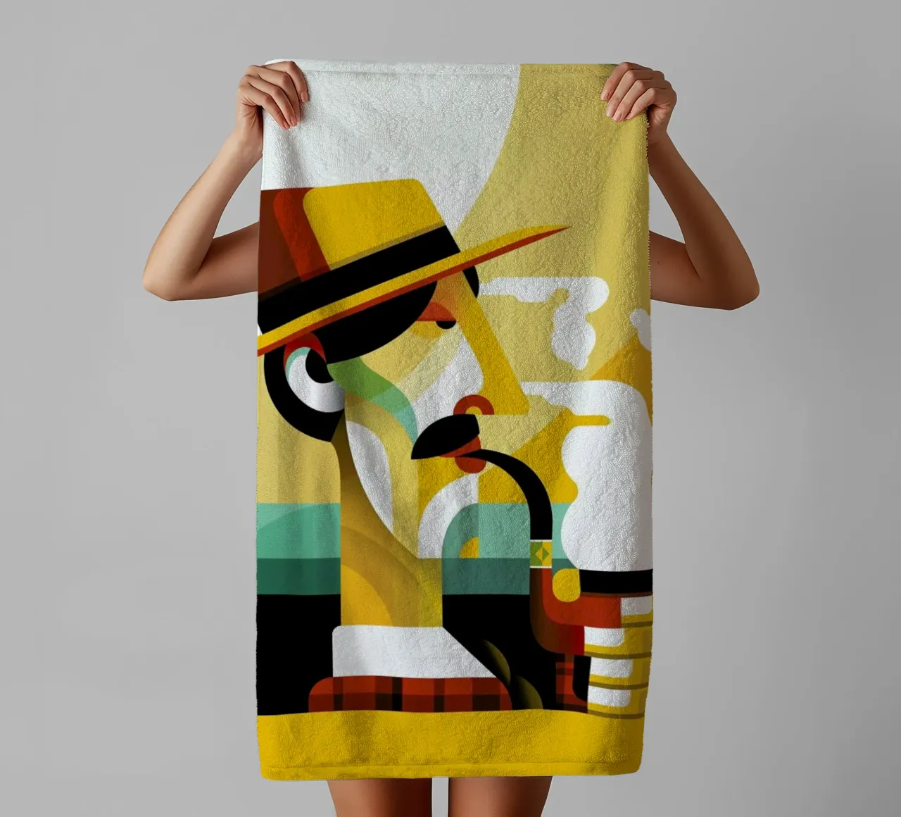 A man with a pipe asciugamano da bagno da Oscar Odd Diodoro