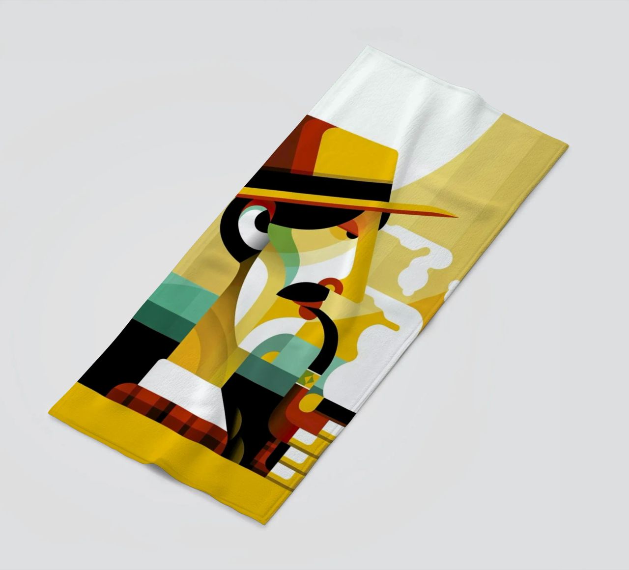 A man with a pipe strandhanddoek van Oscar Odd Diodoro