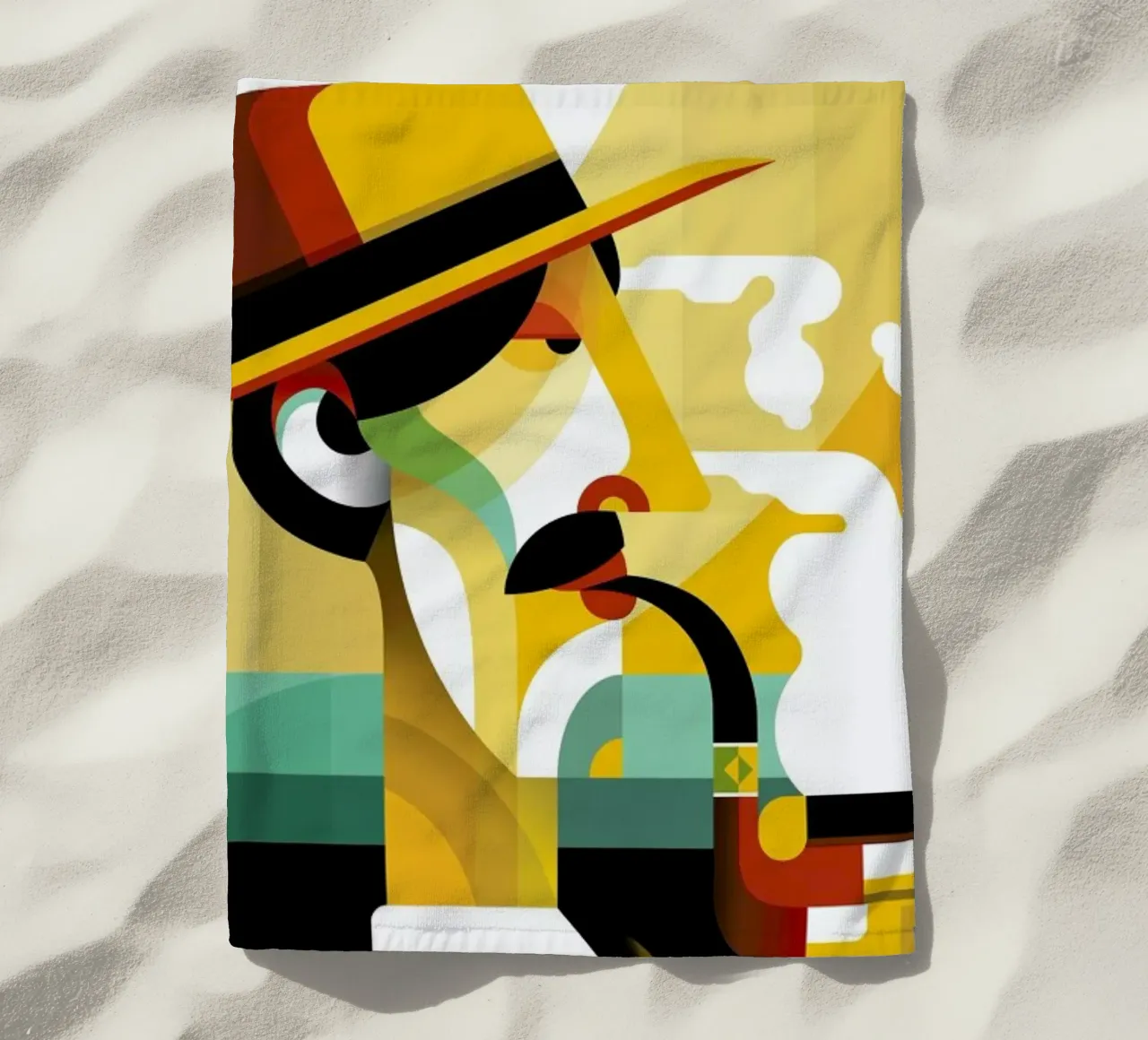 A man with a pipe toalla de playa de Oscar Odd Diodoro