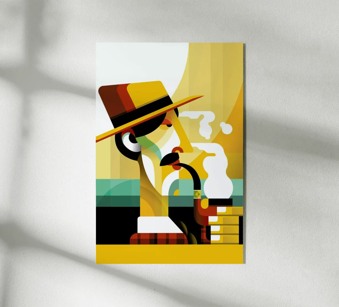 A man with a pipe acrylic glass by Oscar Odd Diodoro
