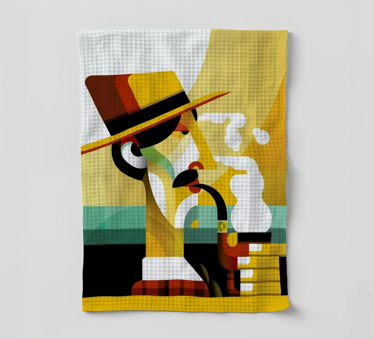 A man with a pipe theedoek van Oscar Odd Diodoro