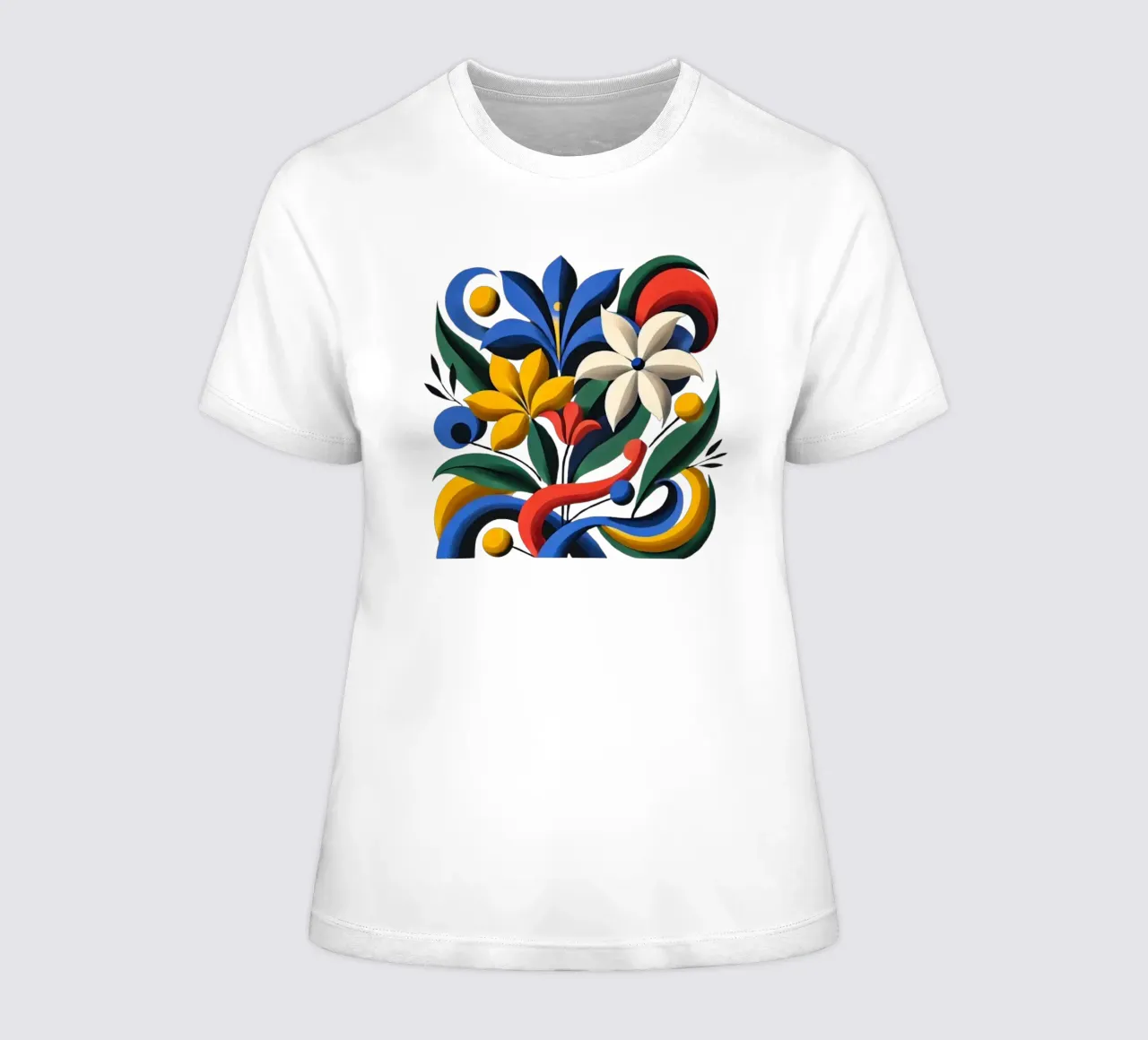 Dynamic Botanical Harmony women's fitted t-shirt by Organic Aesthetics