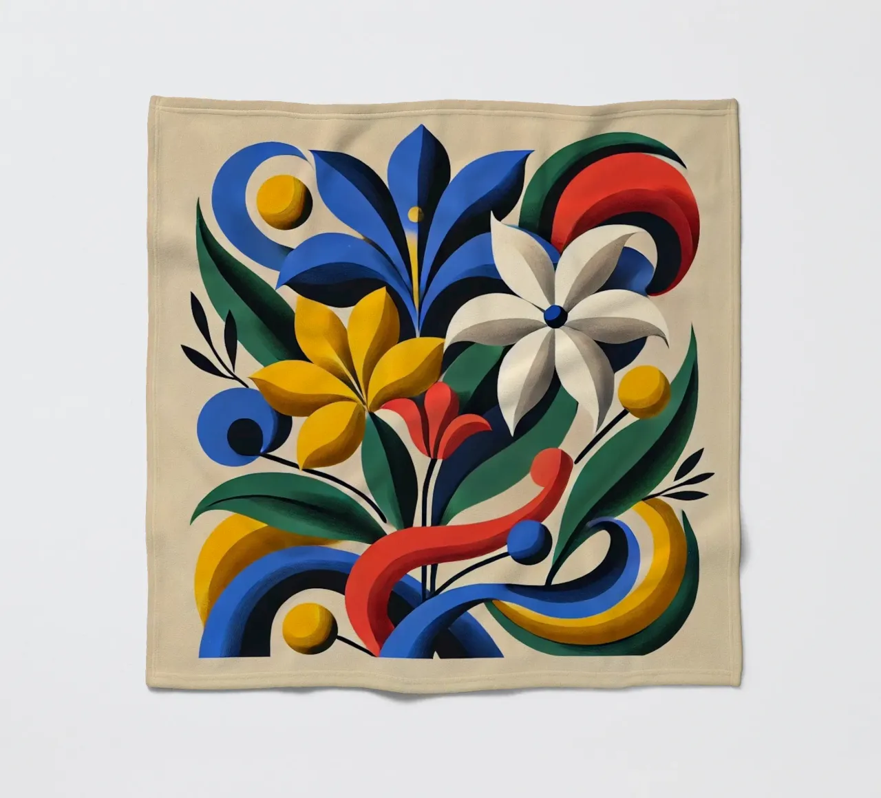 Dynamic Botanical Harmony fleece blanket by Organic Aesthetics