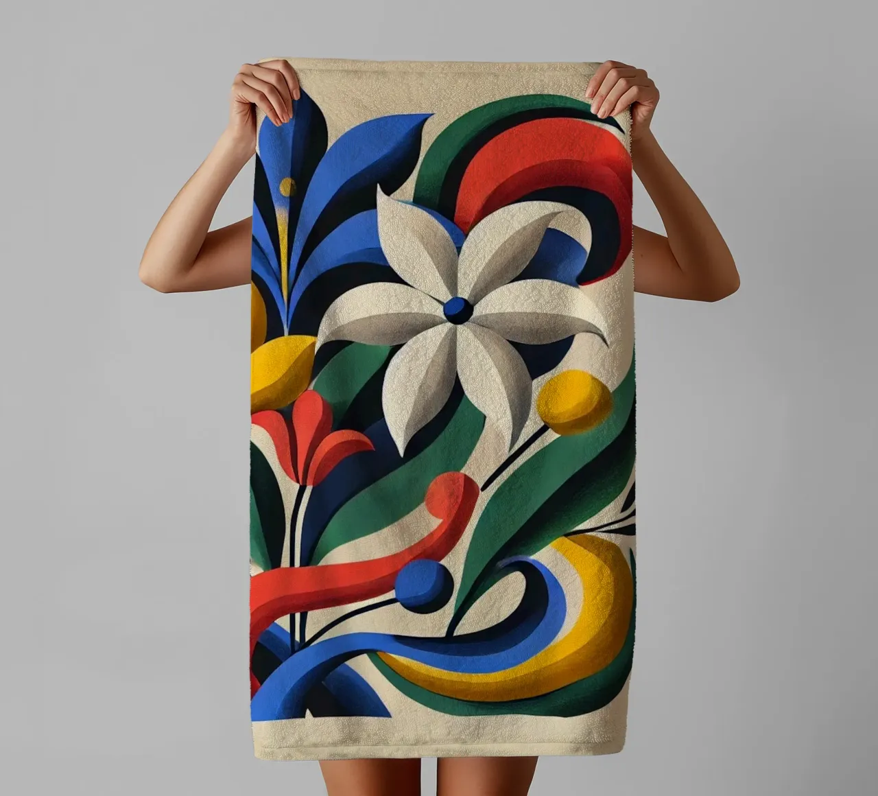 Dynamic Botanical Harmony towel by Organic Aesthetics