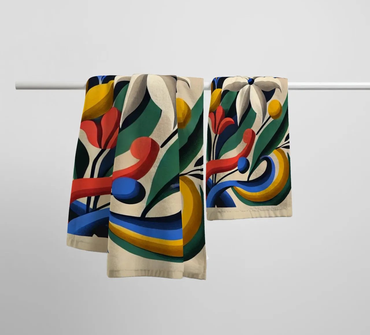 Dynamic Botanical Harmony towel by Organic Aesthetics