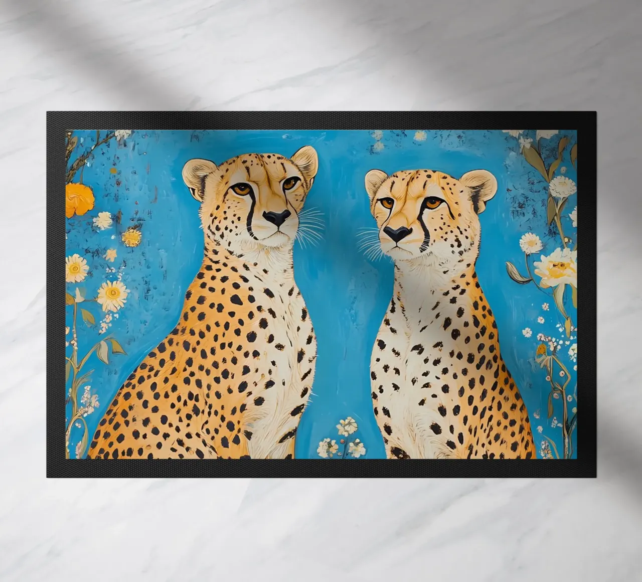 Two Cheetahs doormat by IamHomeStudio