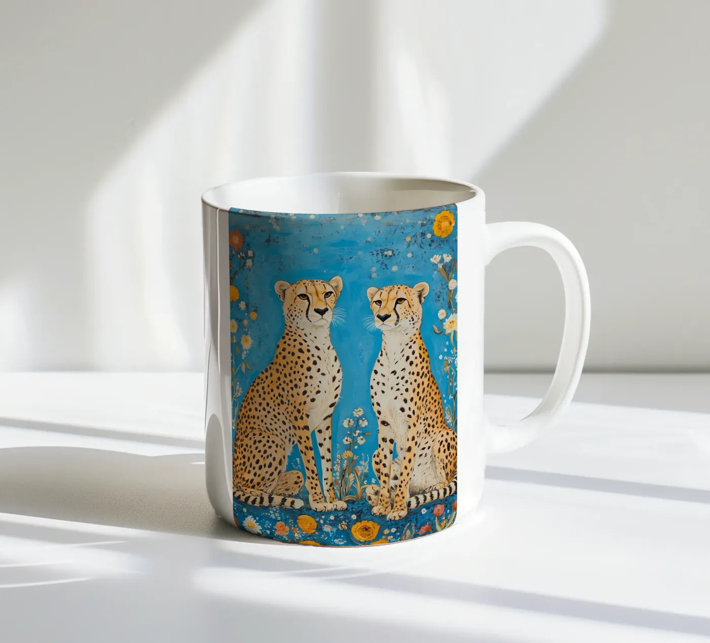 Two Cheetahs ceramic mug by IamHomeStudio