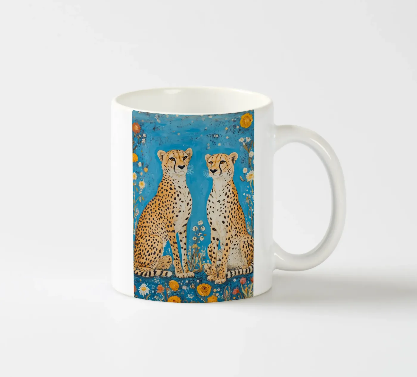 Two Cheetahs ceramic mug by IamHomeStudio