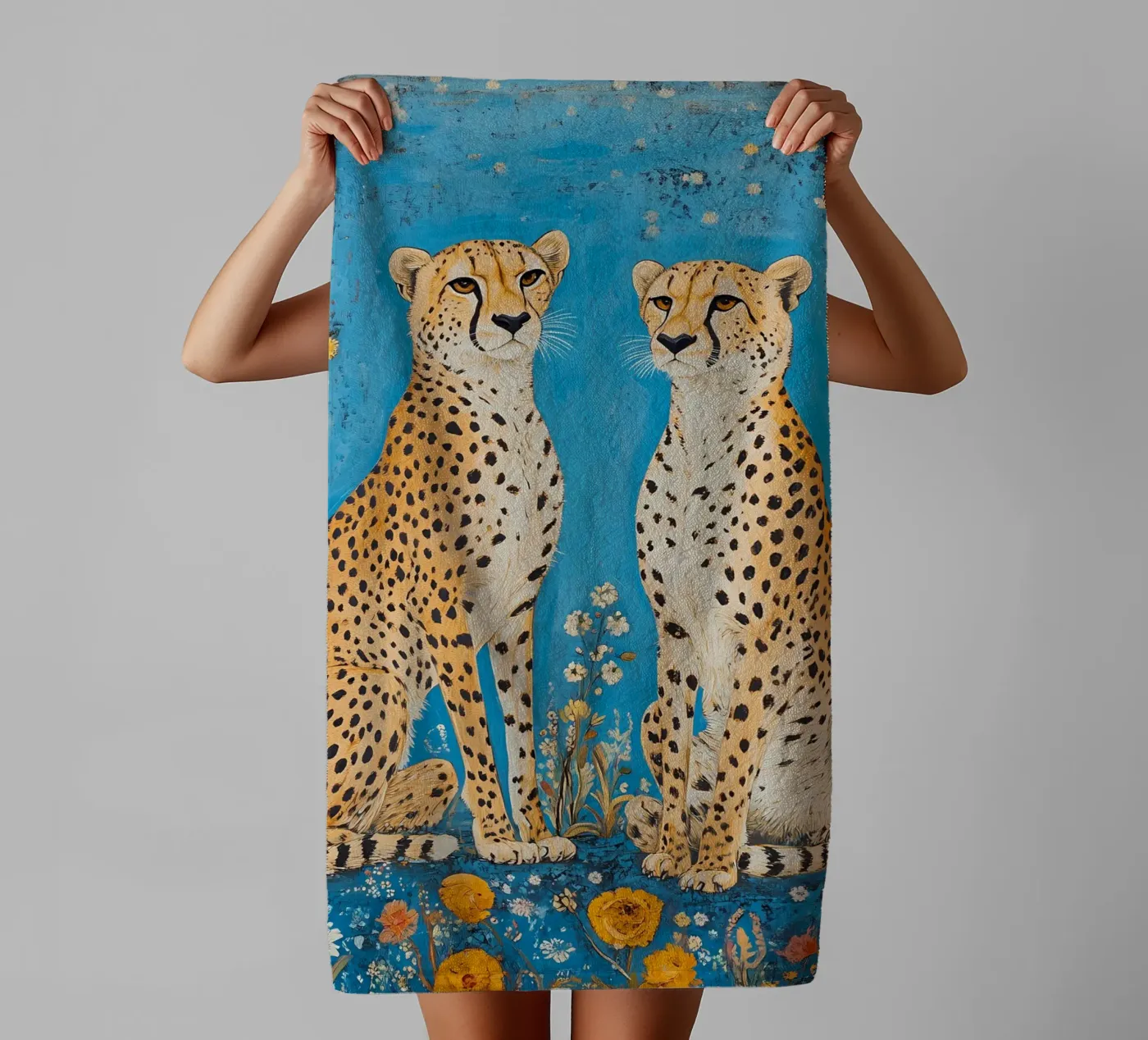 Two Cheetahs towel by IamHomeStudio