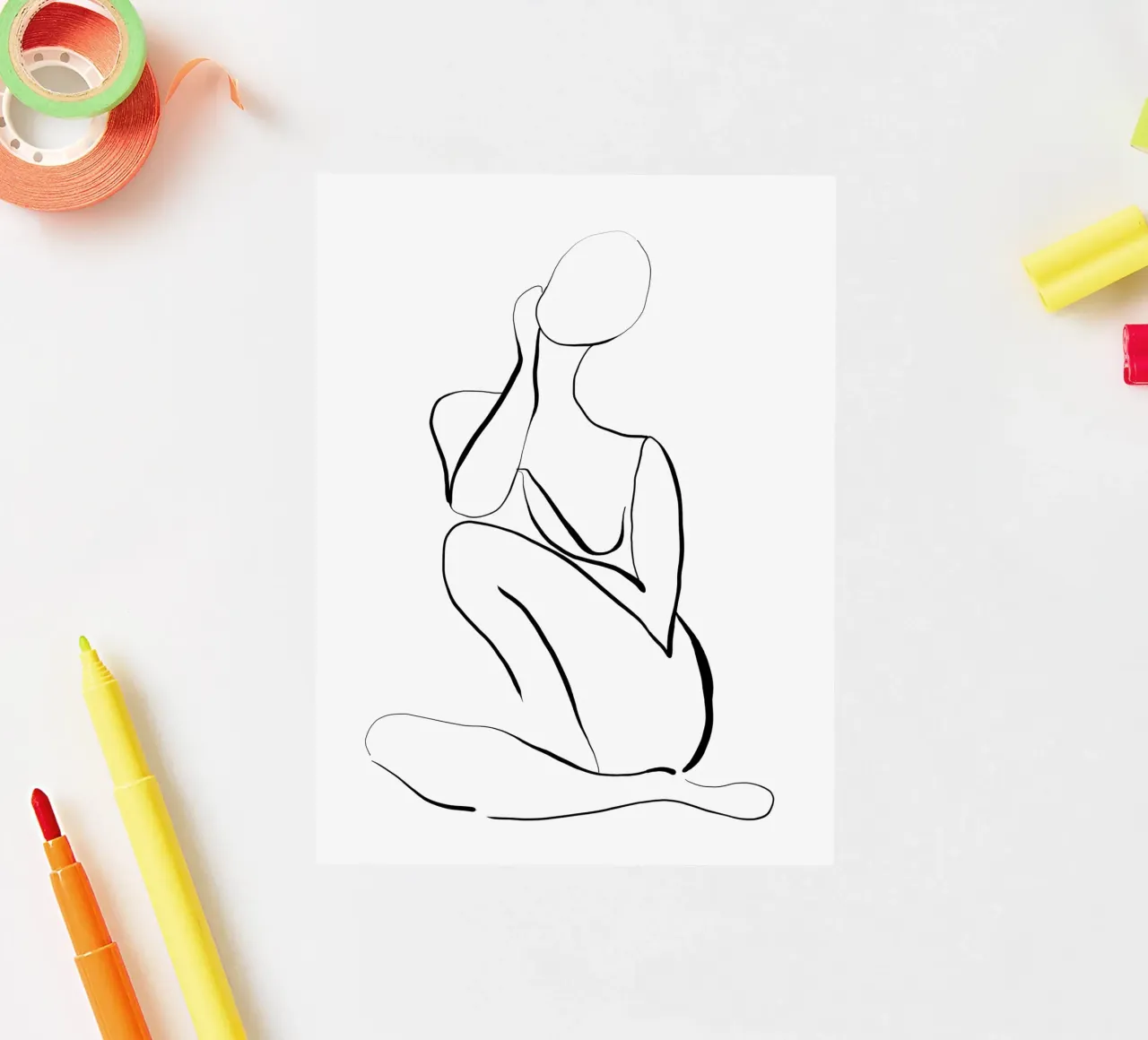 Female Figure Line Art sticker by dada22