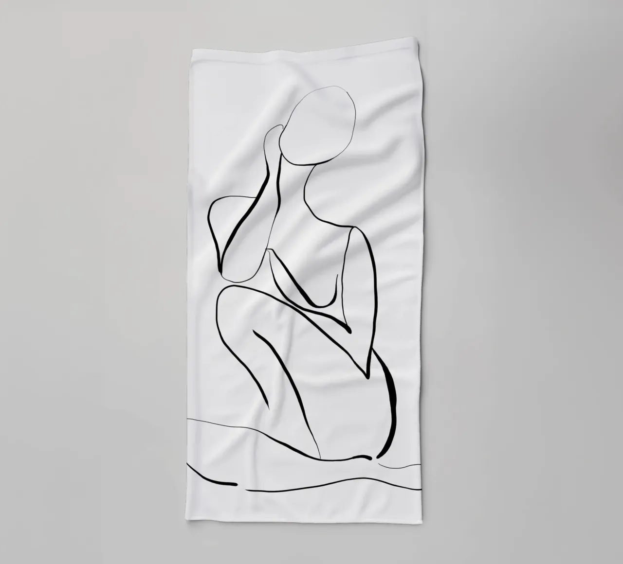 Figura femminile Line Art asciugamano da bagno da dada22