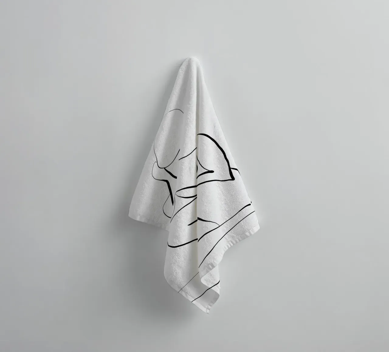 Figura femminile Line Art asciugamano da bagno da dada22