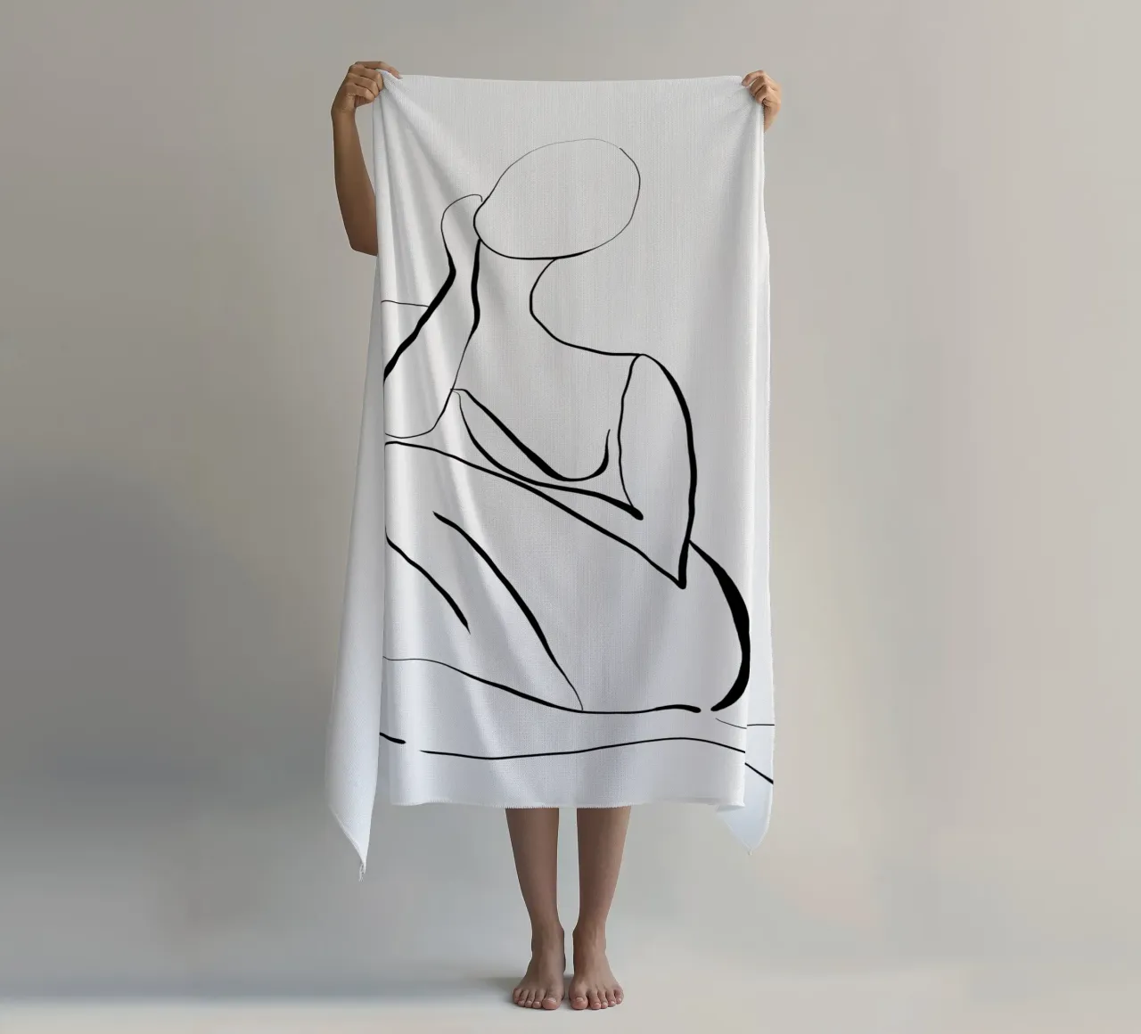 Figura femminile Line Art telo mare da dada22
