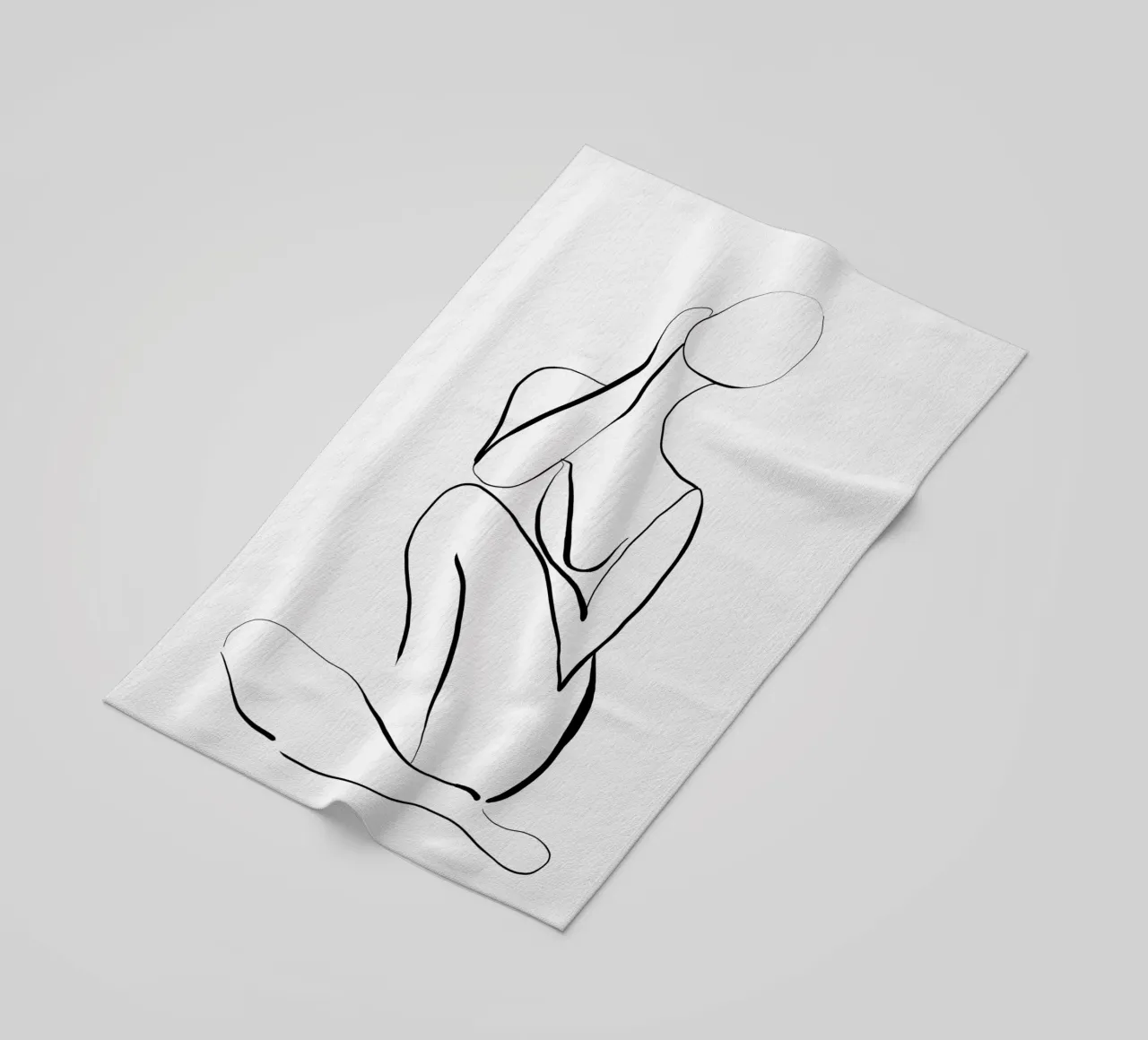 Figura femminile Line Art telo mare da dada22