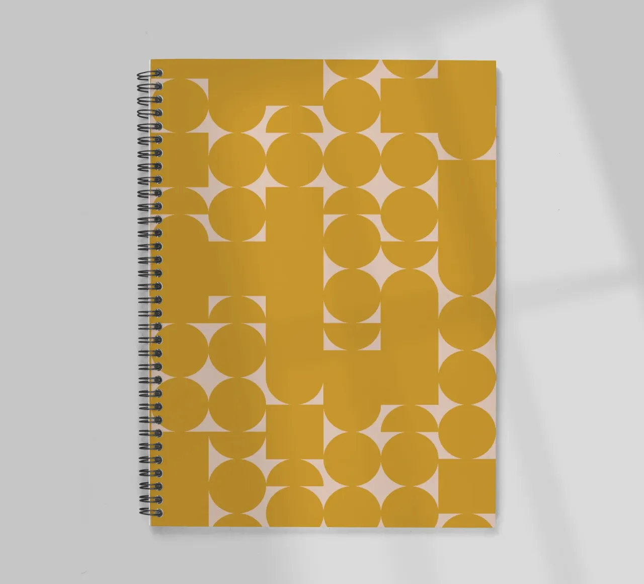 Senfgelb und Pfirsich Geometrischer Kunstdruck Ringbuch von kookiepixel
