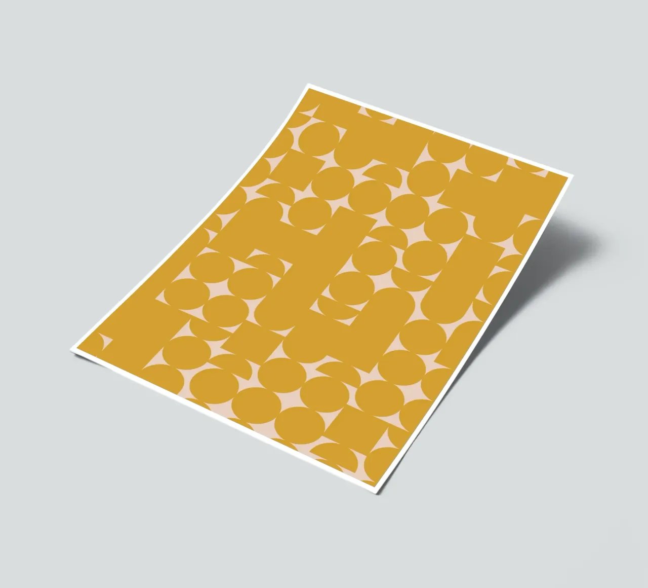 Mustard Yellow and Peach Geometric Art Print sticker sheet by kookiepixel
