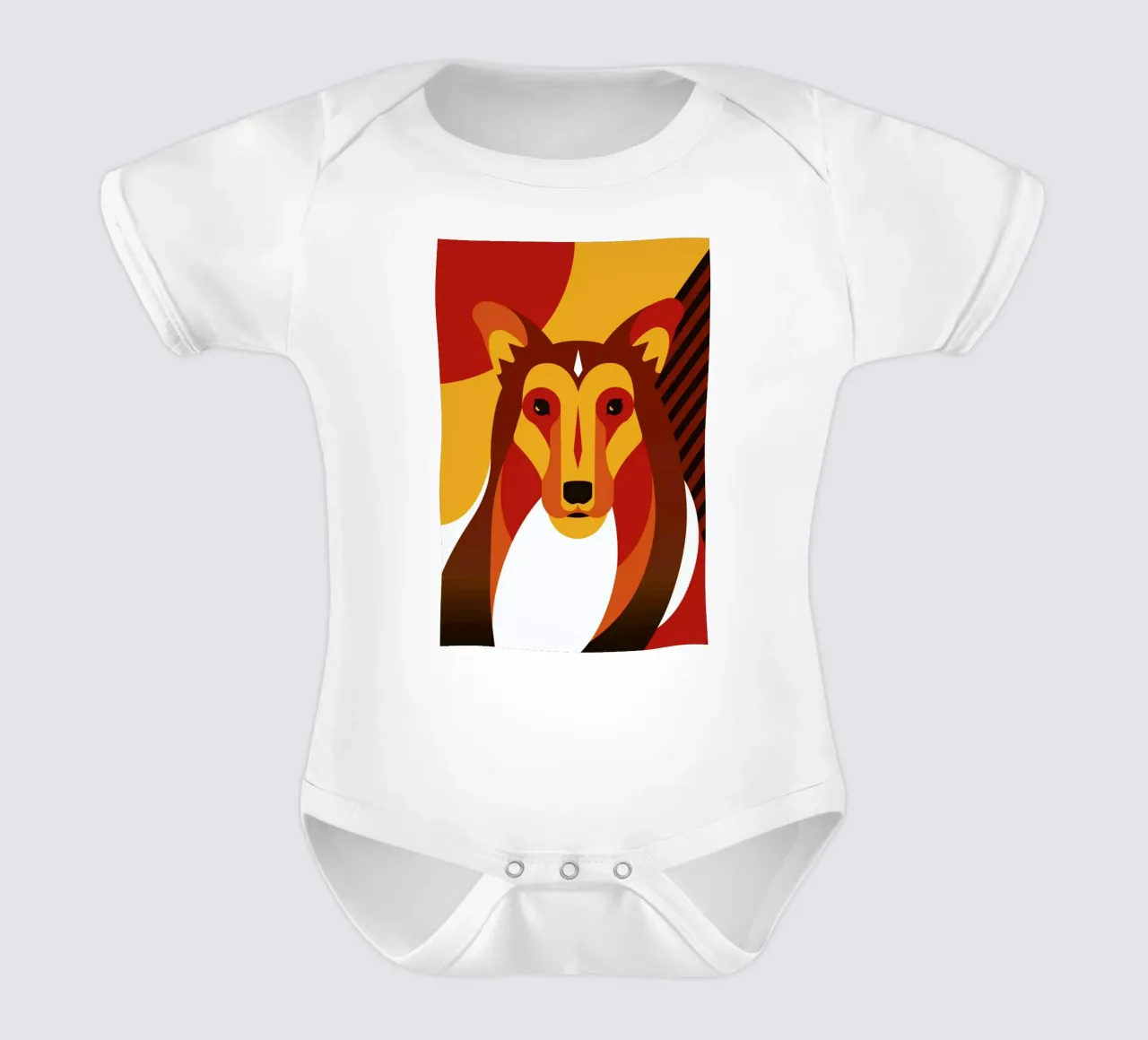 Dog #01 short-sleeve baby romper by Oscar Odd Diodoro