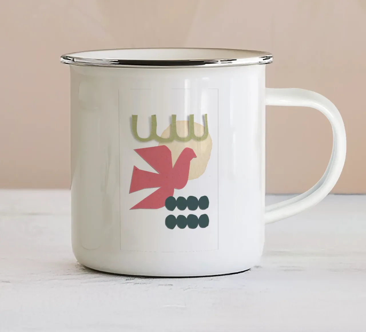 pink bird tazza in smalto da ramosashop