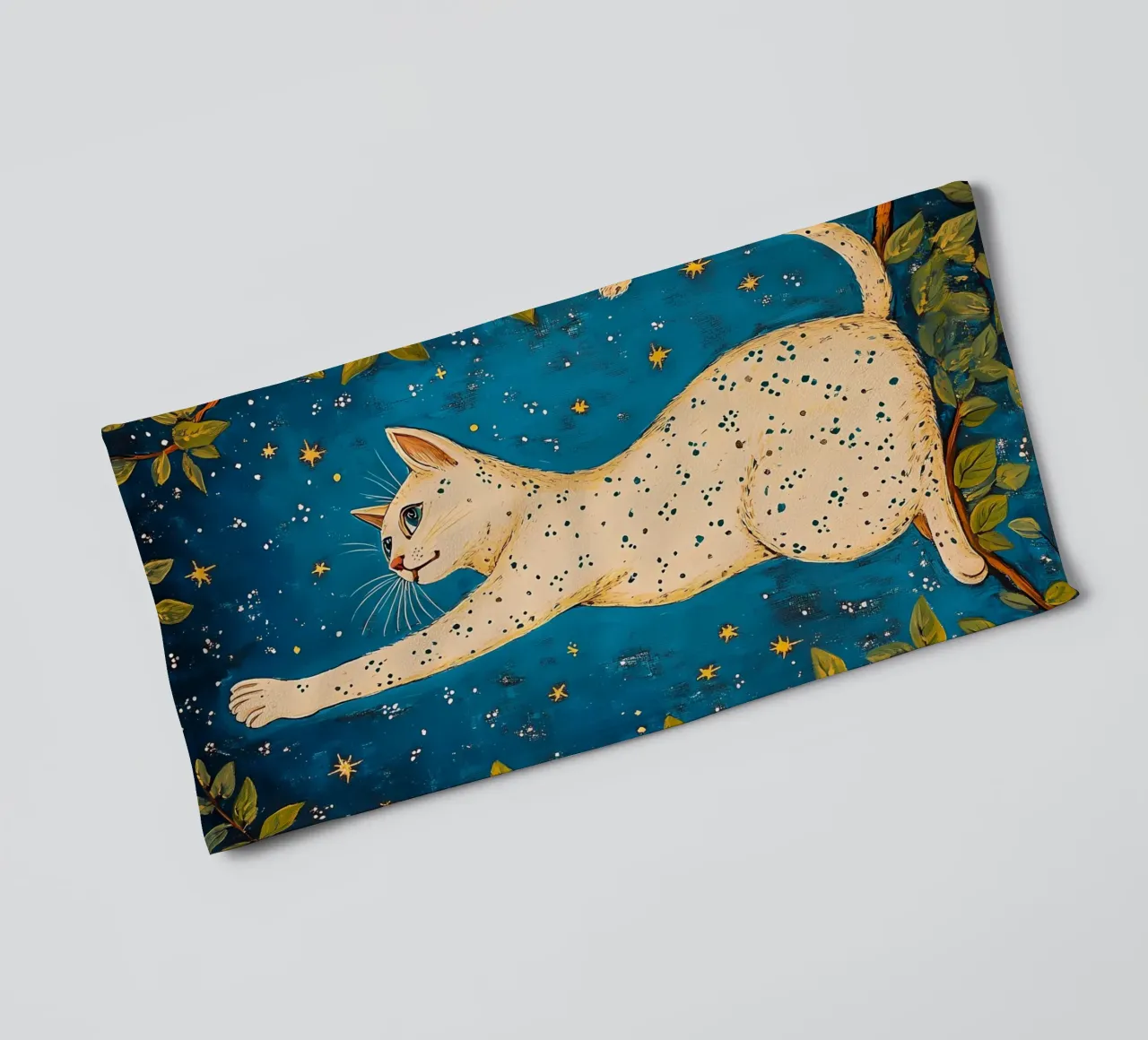 Gatto bianco e stelle asciugamano da bagno da IamHomeStudio