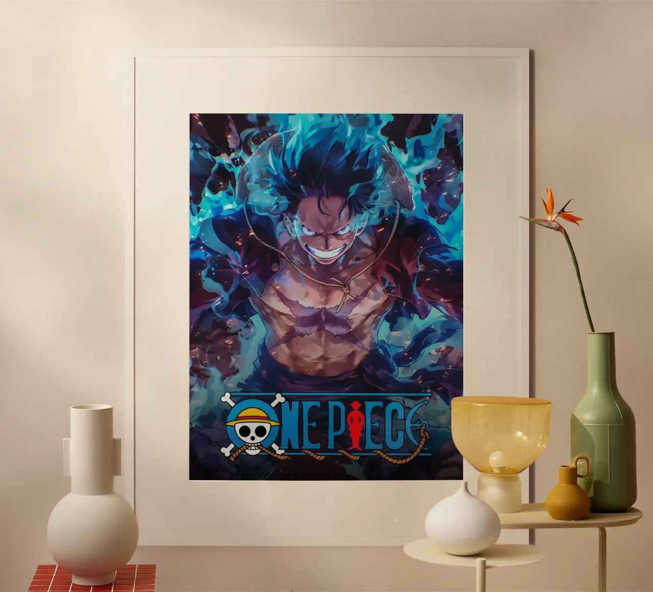 Luffy Gear 5 poster con telaio in alluminio da CreativeStudio