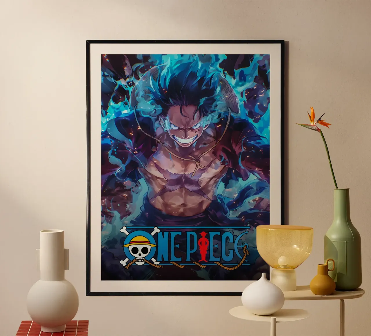 Luffy Gear 5 poster con telaio in alluminio da CreativeStudio