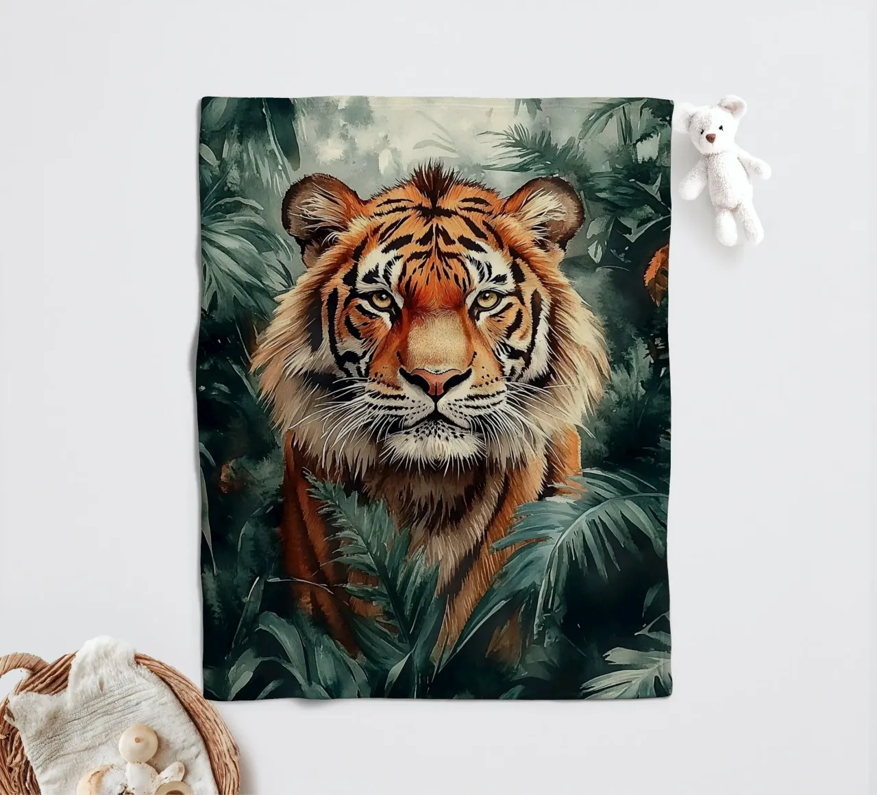 Tiger Forest Leaves 2 coperta in pile da Mateo